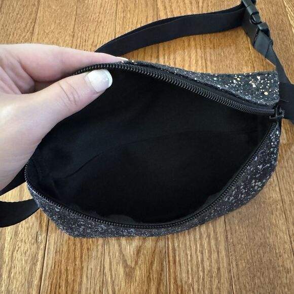 Victoria’s Secret PINK Bling Fanny Pack Belt Bag Black Pink Sequin Glitter Y2K - Picture 5 of 9